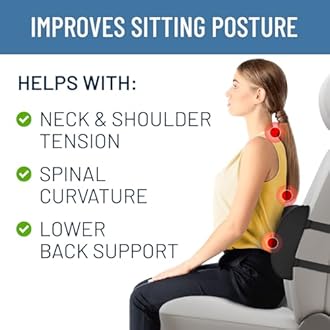 Everlasting Comfort Lumbar Support Pillow for Office Chair – Memory Foam Back Cushion for Chair, Car, or Couch – Memory Foam Design for Everyday Comfort and Support – Ideal for Gaming and Desk Chairs