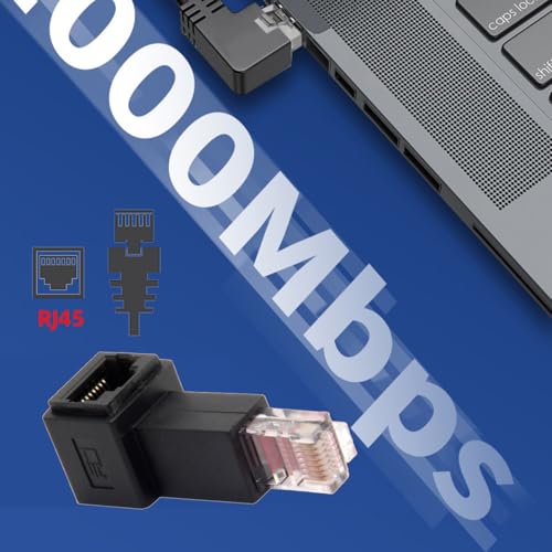 cablecc Adaptador Ethernet RJ45 Cat 5e Ángulo Izquierdo miniatura 5