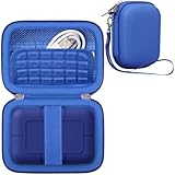 Lacdo Hard Carrying Case for LaCie Rugged SSD Pro5 2TB 4TB External Solid State Drive Hard EVA Shockproof Water Repellent Protective Storage Case Travel Bag with Hand Strap, Blue