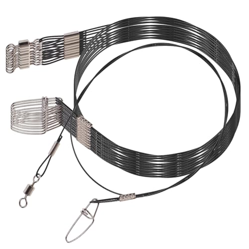 10 conectores de acero para pesca con nylon 50cm