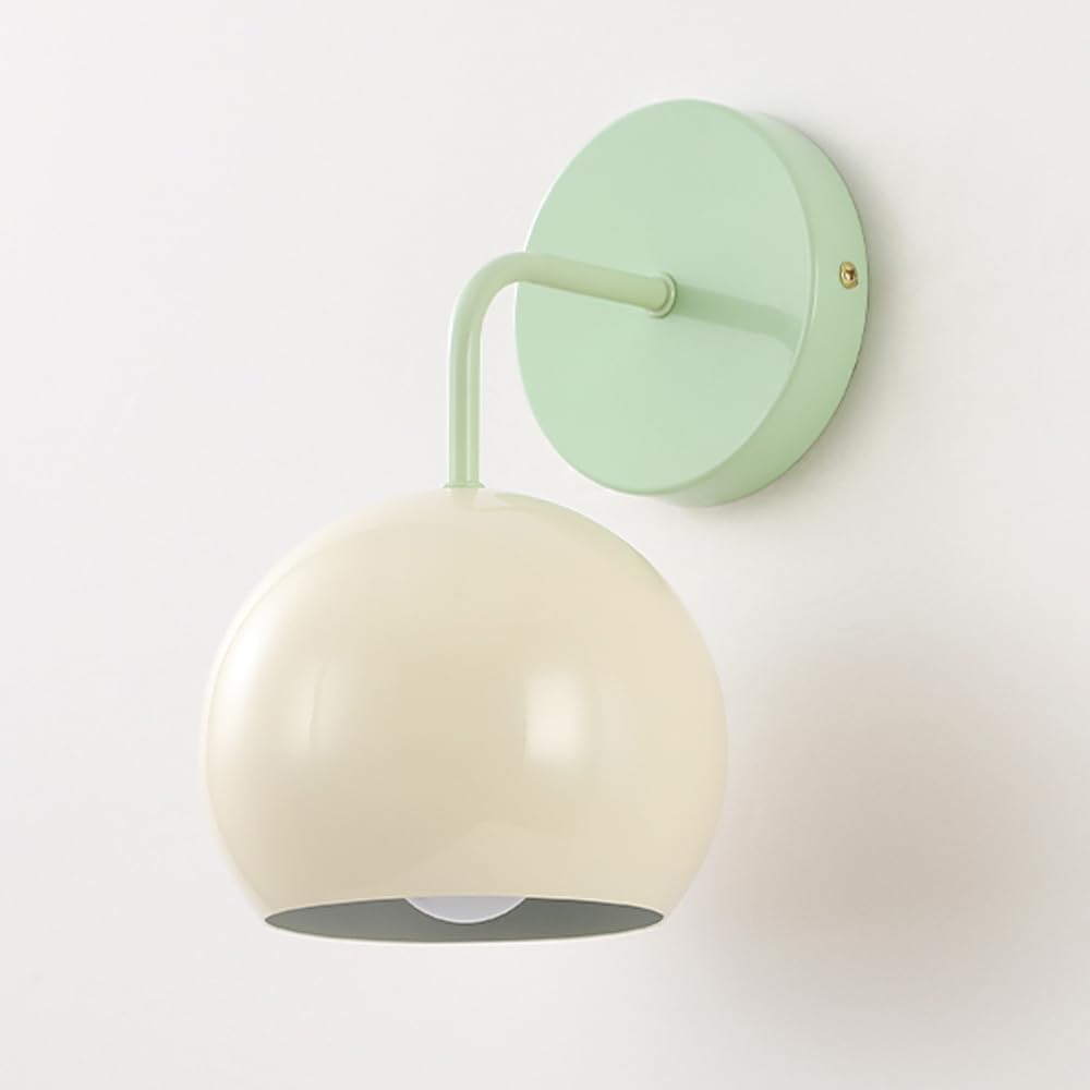 SMCCYYSD Wall lamps,Kids Room Sconce Lighting Nordic Color Light Globe Lamp, E27 Cream White Sconces For Living Hallway