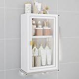 [Hauteur d'étagère réglable] : ce rangement mural de salle de bain dispose d'un espacement réglable des étagères pour accueillir des articles de différentes hauteurs. Le design à bouton-pression de ces armoires murales de buanderie assure la stabilité et permet un démontage facile, ce qui rend le nettoyage un jeu d'enfant. Parfait pour maximiser le rangement dans n'importe quelle salle de bain ou buanderie.