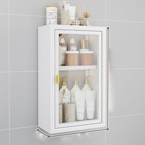 Armoire murale de salle de bain blanche avec portes, étagère murale pour cuisine et salle à manger, armoire de rangement à 2 couches pour les essentiels de...