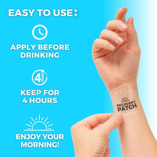 Party Treats Patches - Wake Up Refreshed & Energized with Our 100% Natural Ingredients Party Patch - Individually Wrapped, Skin-Friendly & Waterproof - Enhanced Morning Formula