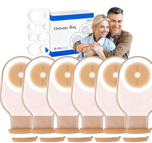 20 sacchetti per colostomia da 15 mm-65 mm, alloggiamenti per stomia monoblocco per la cura della stomia da lostomia, tagliati per adattarsi.