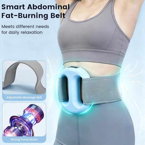 Placa vibratoria eléctrica, anillo multifuncional para fascia con correa ajustable, 2 modos y 8 intensidades, masajeador abdominal para grasa abdominal, atletas y todos los usuarios, ideal como regalo (azul) miniatura 7