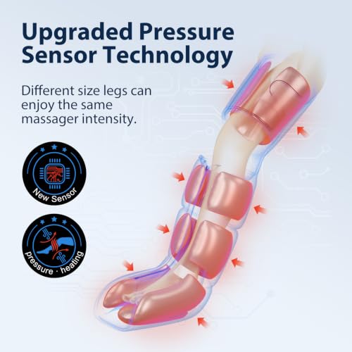 Image of CINCOM Leg Massager with Heat and Compression, Air Compression Boots for Leg Calf & Foot Recovery, Edema Relief