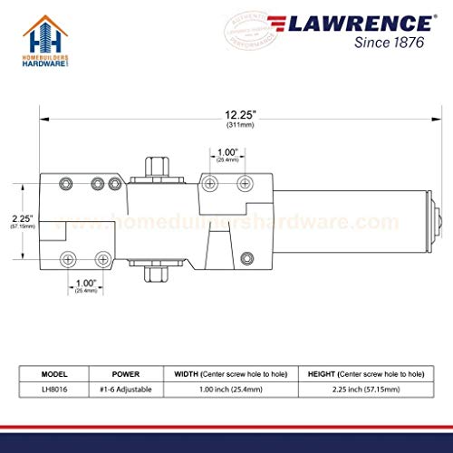 Door Closer Commercial Adjustable 1-6 Power Delayed Close Backcheck Latch Speed Powerful Cast Iron Construction Door Closer Tested to 10 Million Cycles Aluminum Finish LH8016