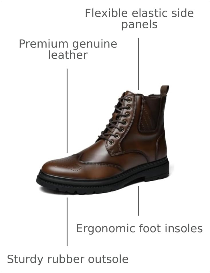 Image of OKKO Mens Chelsea Boots Genuine Leather Dress Boots for Men Classic Stylish Casual Slip On Ankle Boot for Men
