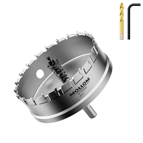 Mollom 4" (102mm) Heavy Duty Carbide Hole Saw with 2 Pilot Bits
