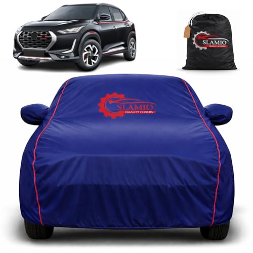 Image of Car Cover for Nissan Magnite 2020-2023 | 100% Waterproof Heavy-Duty 3-Layer Car Body Cover | All-Weather Rain, UV, Sun & Dust Protection | Custom Fit | Mirror & Antenna Pockets | Navy Blue