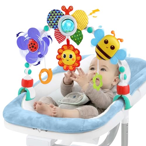 Image of SINOMARS Baby Stroller Arch Toys,Adjustable Crib Mobile for Bassinet with Sensory Play Accessories and Hanging Toys,Baby Travel Car Seat Toys for Toddler Boy Girl 0 3 6 9 12 24 Months