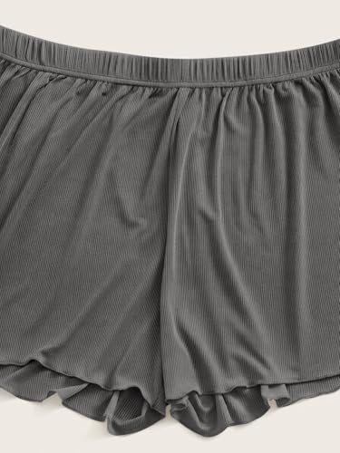 Image of Floerns Women's Plus Size Solid Pajama Shorts 2 Pack Soft Lounge Sleep Shorts