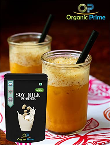 Organic Prime Soya Milk Powder | High in Protein | Vegan | Non-GMO - 500 GM by Organic Prime