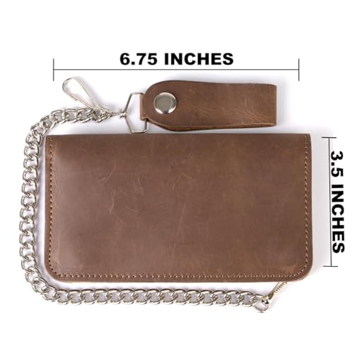 Image of Milwaukee Leather MLW7889 Men's 7.5 inch Black Premium Leather Soft Biker Wallet - Bi-Fold Anti-Theft Stainless Steel Chain