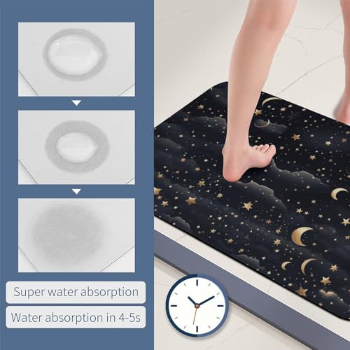 Tapis absorbant l'eau en diatomée antidérapant lune