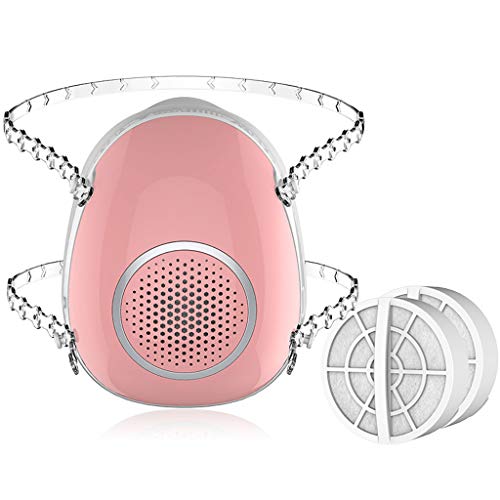 Preisvergleich Produktbild DONGBALA Elektrische Staubmaske, Intelligentes Beatmungsgerät Staubdichte Maske Mit Aktivkohlebox Automatische Frischluftreinigung Für Outdoor-Sportarten Pollenallergie Staub Abgas Pm2.5,Pink,Adult