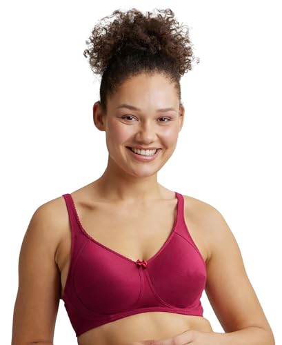 Image of Jockey ES13 Women Wirefree Non Padded Super Combed Cotton Elastane Stretch Full Coverage Plus Size Bra with Side Panel Support