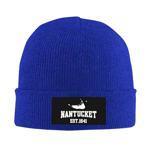 Nantucket Massachusetts Est. 1641 Knit Hats Beanie Hat Warm Winter Ski Cap Blue