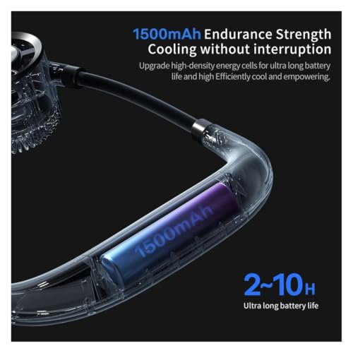 Ventilador de cuello plegable contra el calor con viento envolvente de 360 grados 6