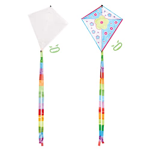 Baker Ross FX737 Fabric Kites - Pack of 2, Make Your Own Kite Kit for Kids