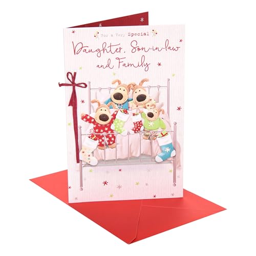Boofle | Christmas Card for Daughter & Son In Law & Family | Xmas Presents | Her/Him | Cute Design | With Envelope | 22.9 x 14.9 cm