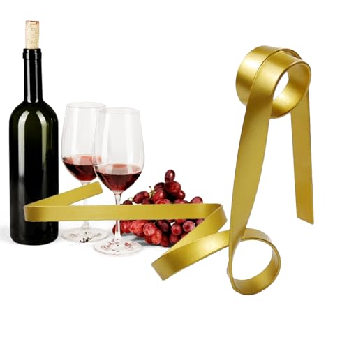 Expositor de Vinos,Estante Flotante para Vino | Diseño En Cinta Metálica para Exponer Licores, para Whisky Y Bodas, Ahorrador De Espacio, Decorativo Y Almacenamiento En Cocina