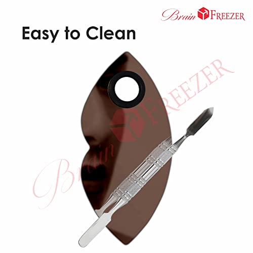 Image of Brain Freezer Shiny Makeup Palette With Stainless Steel Lip Shape Spatula, Rose Golden 100 g