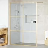 Rantry Walk-in Duschwand Gold 140 x 195 cm Gehärtetes Glas Duschabtrennung Model42022056