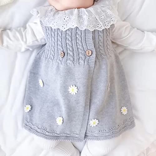 Mud Kingdom Little Girl Jumper Dress Sweater with Daisy Flowers2