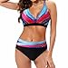 YogfegY Costume da bagno imbottito da donna, taglia magliette da bagno Plus stampata Bikini Costume da bagno con maglie da bagno Tankinis (Red, XL)