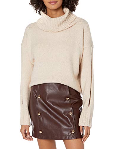 KENDALL + KYLIE Women's Turtle Neck Sweater, Vanilla, X-Small