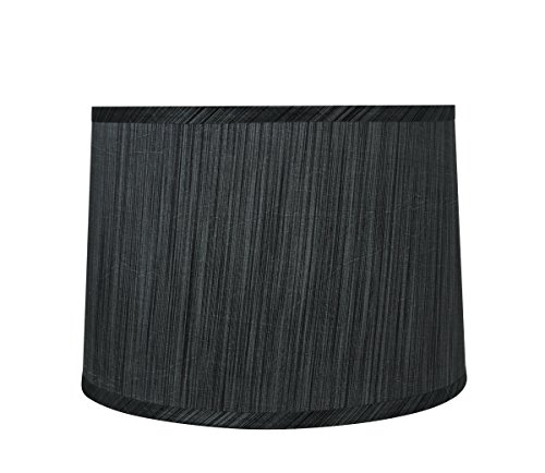 Aspen Creative 32223A Transitional Hardback Empire Shaped Spider Construction Lamp Shade in Grey & Black, 12" wide (11" x 12" x 8 1/2")