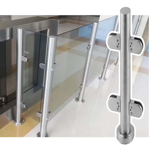 Balaustrada redonda de cristal para interior/exterior, barandilla separadora de escaleras, jardín, terraza, loft/poste Sier D/H-85 cm, elegante solución de barrera de vidrio