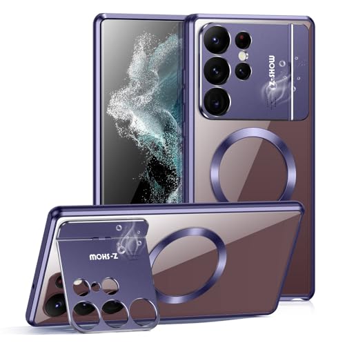 Coque Samsung S22 Ultra JZ avec support invisible magnétique violette