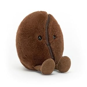 Jellycat Amuseables Coffee Bean Stuffed Toy, 5 inches – Food Plush – Fun Gift Idea