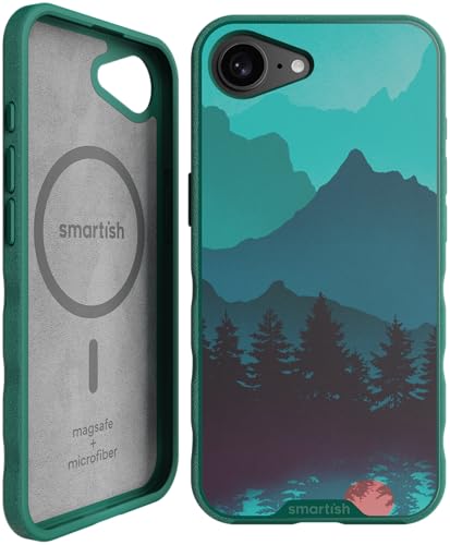 Image of Smartish iPhone 17e /16e MagSafe Case - Gripmunk Magnetic Slim Case [Lightweight + Protective] Drop Tested Thin Grip Cover with Microfiber Lining for Apple iPhone 17e /16e - Moving Mountains
