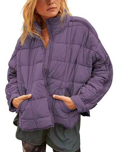 Xiaoxuemeng Womens Quilted Puffer Jacket Zip Up Lightweight Padded Coat