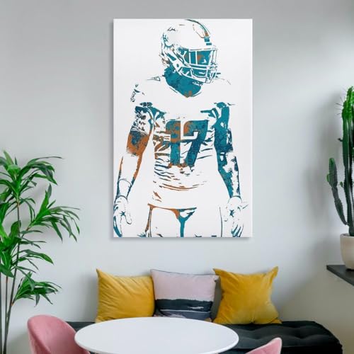 Impression Jaylen Waddle cadeau idéal de 50 x 75 cm pour un fan