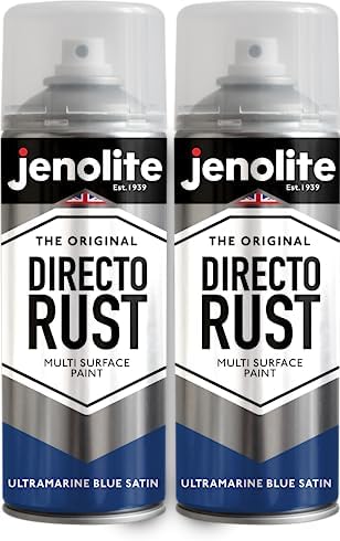 JENOLITE Directorust Spray Paint Satin Finish | SAGE GREEN | 400ml | Direct To Rust Spray Paint For Metal | All-In-One Multi Surface Paint for Metal, Wood, Plastic, Ceramic | RAL 7494C