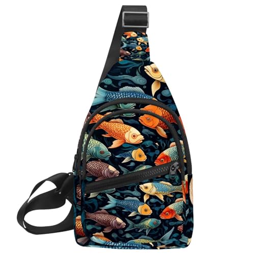 Riñonera cruzada de peces para viajar y hacer senderismo al aire libre