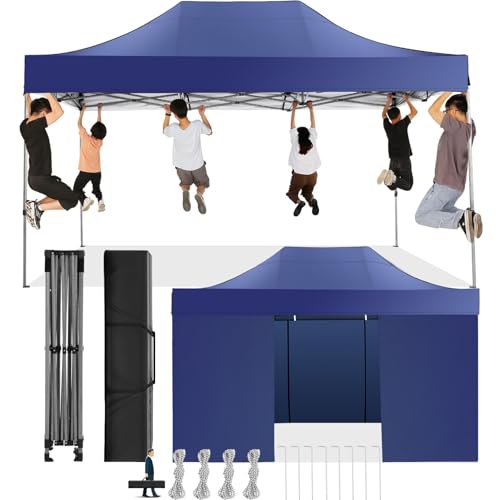 COBIZI Gazebo 3x4,5 Pieghevole Impermeabile con Parete Laterale,Gazebo Esterno Resistente,Tende per...