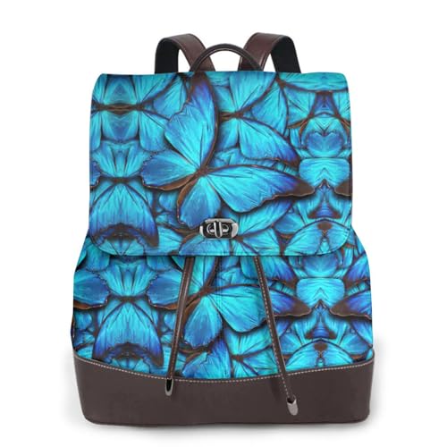 Sac à dos en cuir femme papillon bleu pour exprimer votre liberté au quotidien