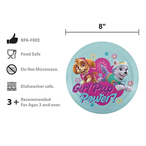 Image of zak! PAW Patrol Skye - 5-Piece Dinnerware Set - Durable Plastic & Stainless Steel - Includes Tumbler, 8-Inch Plate, 6-Inch Bowl, Fork & Spoon - Suitable for Kids Ages 3+