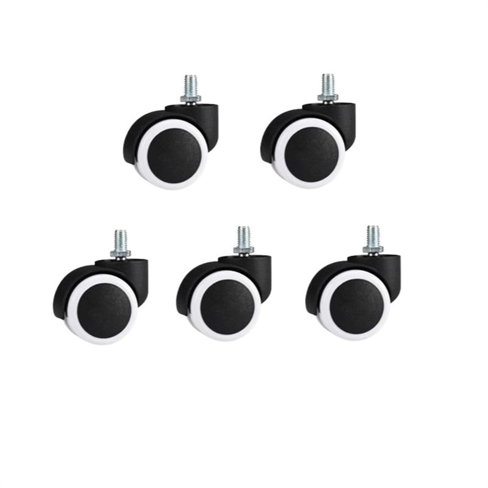 Roulettes pivotantes 10mm blanches en polyuréthane pour chaise de bureau