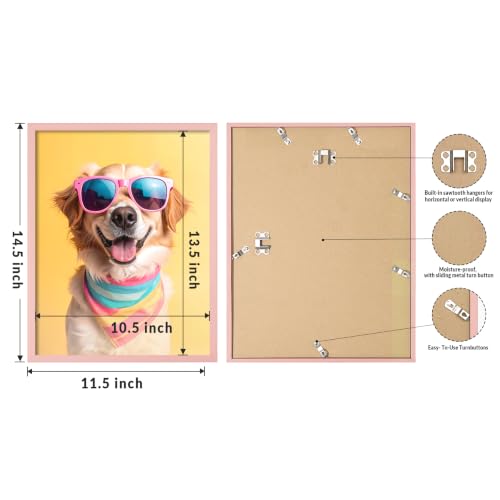 Image of LaVie Home 11x14 Picture Frame for Wall Display, 11 x 14 Pink Picture Frame with HD Plexiglas, 11 by 14 Poster Frame 1 Pack, Display Frame for Vertical or Horizontal, Classic Collection