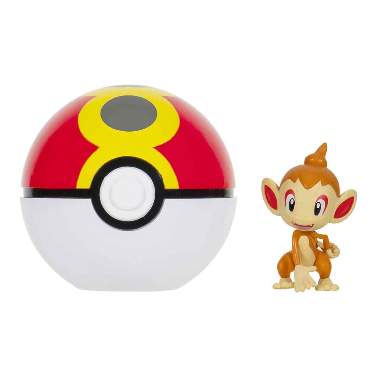 Pokémon PKW3640 Clip'n'Go Poké Ball Panflam & Wiederball, Poké Ball Oficial con Figura de 5 cm