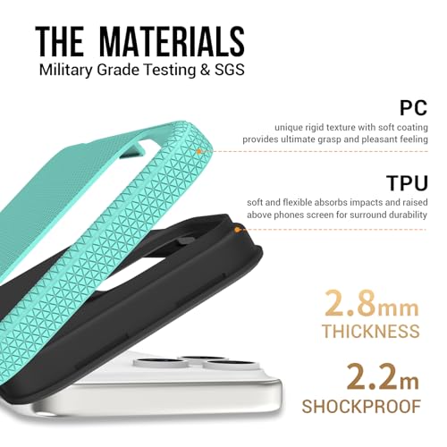 Image of NOXO Ultra-Hybrid Triangle Back Case Cover for iPhone 17 Pro Max, | Shockproof Design | Camera Protection | Soft TPU & Rugged PC | Bumper Case Cover for iPhone 17 Pro Max, (Mint Grean)