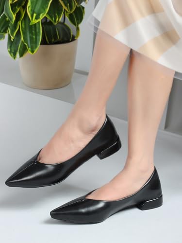 Image of Carlton London Women Comfortable Slipon Pump Shoes with Block Heels, Pointed Toe for Casual and Formal wear