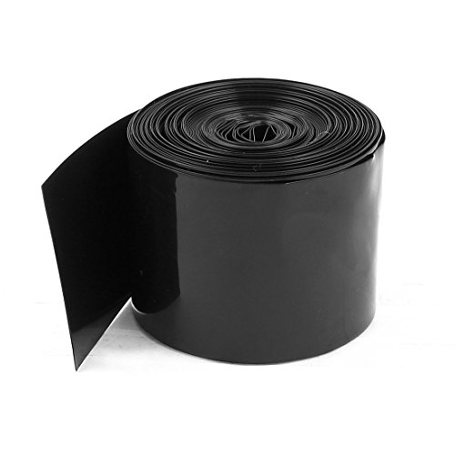 Gaine thermorétractable PVC noire 50mm de largeur plate pour batterie 18650 en rouleau de 10m